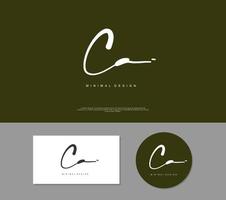 CA Initial handwriting or handwritten logo for identity. Logo with signature and hand drawn style. vector