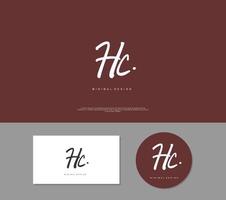 HC Initial handwriting or handwritten logo for identity. Logo with signature and hand drawn style. vector