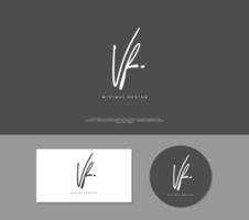 VF Initial handwriting or handwritten logo for identity. Logo with signature and hand drawn style. vector