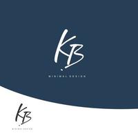 KB Initial handwriting or handwritten logo for identity. Logo with signature and hand drawn style. vector