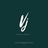VJ Initial handwriting or handwritten logo for identity. Logo with signature and hand drawn style. vector