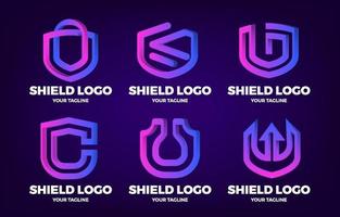 Gradient Shield Logo Collection vector