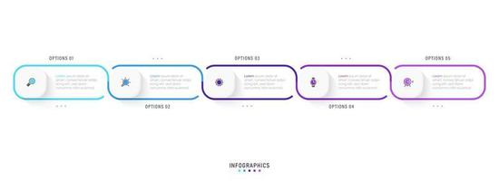 Vector Infographic label design template with icons and 5 options or steps. Can be used for process diagram, presentations, workflow layout, banner, flow chart, info graph.