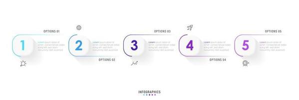 Vector Infographic label design template with icons and 5 options or steps. Can be used for process diagram, presentations, workflow layout, banner, flow chart, info graph.