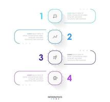 plantilla de diseño de etiquetas infográficas vectoriales con iconos y 4 opciones o pasos. se puede utilizar para diagramas de proceso, presentaciones, diseño de flujo de trabajo, banner, diagrama de flujo, gráfico de información. vector