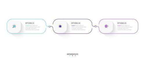 Vector Infographic label design template with icons and 3 options or steps. Can be used for process diagram, presentations, workflow layout, banner, flow chart, info graph.