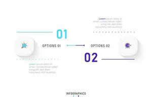 Vector Infographic label design template with icons and 2 options or steps. Can be used for process diagram, presentations, workflow layout, banner, flow chart, info graph.