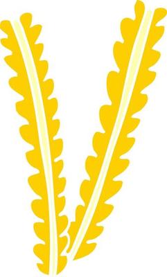 cartoon doodle strands of wheat