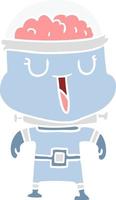 happy flat color style cartoon robot vector