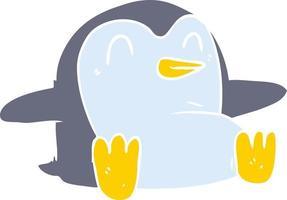 pingüino de dibujos animados de estilo de color plano vector