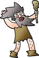 cartoon doodle crazy caveman vector