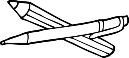 line drawing cartoon pen vector
