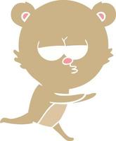 bored bear flat color style cartoon vector