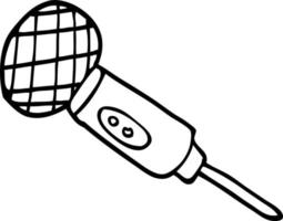 line drawing cartoon microphone vector