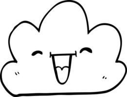 line drawing cartoon expressive weather cloud vector