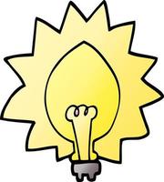cartoon doodle light bulb vector