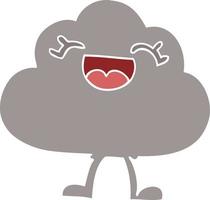 cartoon doodle happy grey cloud vector