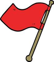 cartoon doodle red flag vector