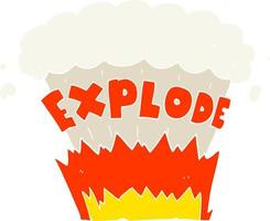 flat color illustration of a cartoon explosion vector