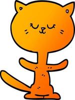 cartoon doodle dancing cat vector