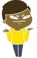 flat color style cartoon exasperated man vector