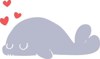 cute flat color style cartoon dolphin vector