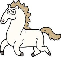 cartoon doodle running horse vector