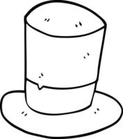 line drawing cartoon top hat vector
