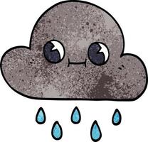 caricatura, garabato, lluvia, nube vector