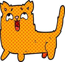 cartoon doodle funny cat vector