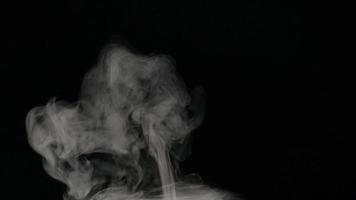 Slow motion of white smoke, fog, mist, vapor on a black background. video