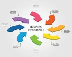 arrow chart template for infographic for presentation for 8 element vector