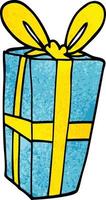 cartoon doodle wrapped gift vector