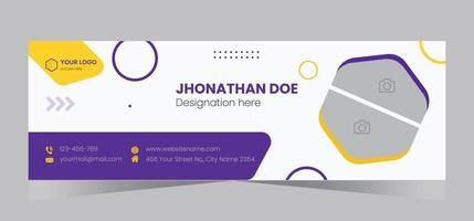 Email signature template, business and corporate design vector