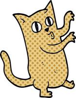 cartoon doodle dancing cat vector