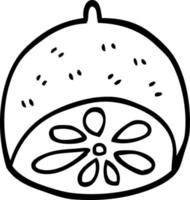 line drawing cartoon lemon fruit vector