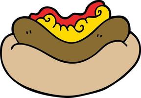 cartoon doodle of a hotdog vector
