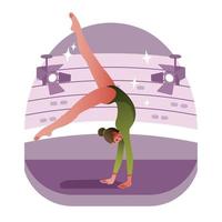 A Gymnastic Girl doing a Performance vector