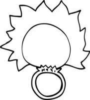 line drawing cartoon fire ball ring vector