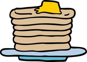 cartoon doodle stack of pancakes vector