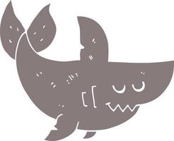 flat color style cartoon shark vector