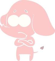 flat color style cartoon unsure elephant vector