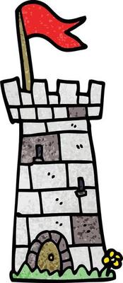 cartoon doodle castle tower