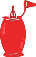 flat color style cartoon tomato ketchup bottle vector