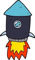 cartoon doodle space rocket vector