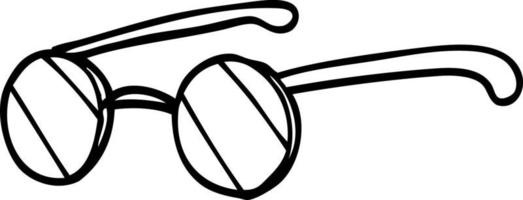 line drawing cartoon round spectacles vector