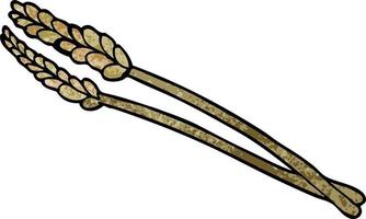 cartoon doodle wheat vector