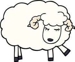 cartoon doodle cute sheep vector