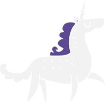 caricatura, garabato, unicornio vector