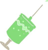 flat color style cartoon syringe needle vector